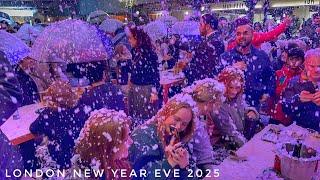 London New Year’s Eve Walk 2025  | Dazzling Lights & Luxury Shopping | 4K HDR Nightlife Tour