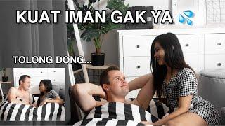 PRANK GODAIN SUAMI BULE PAS TIDUR  REAKSINYA ..... 