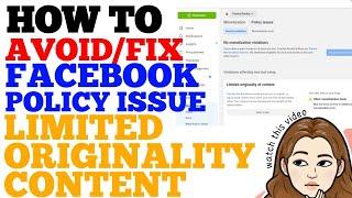 How to Avoid/Fix Facebook Policy Issue Limited Originality Content | Facebook Monetization | 2023