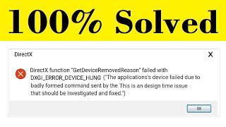How To Fix DXGI ERROR DEVICE REMOVED Error || DXGI ERROR DEVICE HUNG Error Windows 10/8/7