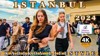 Istanbul Kadikoy & Moda District 4K Walking Tour | Seaside Walk, Local Bazaar & Cafe Bars | Sep 2024