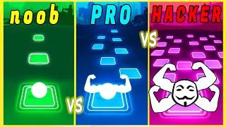 NOOB vs PRO vs HACKER - Tiles Hop Edm RUSH!