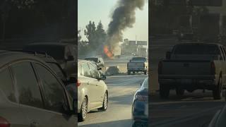 Big rig on fire 605 north bound