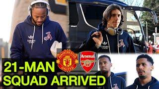 Arsenal 21-Man Squad Arrived at Old Trafford For crucial London Derby Against Man United