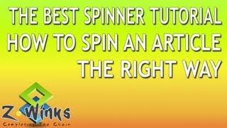 How To Do Superior Article Spinning Using The Best Spinner