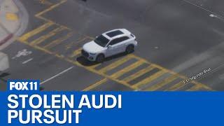 Suspected stolen Audi leads CHP on chase