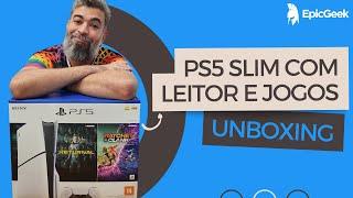 PS5 Slim UNBOXING COMPLETO! Leitor de Disco + 2 JOGOS (Returnal e Ratchet & Clank)