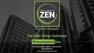 Negotiation Snippets - Little Things Technique - ProcurementZen