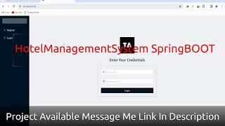 Hotel Management System Project In Java Spring Boot