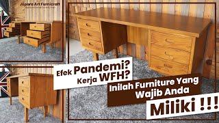 MEJA KANTOR MINIMALIS JATI SCANDINAVIAN FRANS | JEPARA ART FURNICRAFT