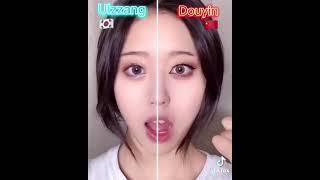 KOREAN ULZZANG VS CHINESE DOUYIN MAKEUP #ulzzang #douyin #korean #shorts