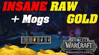 INSANE RAW GOLD! + Transmog Goldfarm In Dragonflight Retail