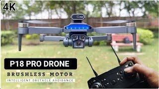 P18 pro Brushless motor Drone Best Foldable Drone with dual camera Wifi Connectivity camera footage