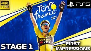 TOUR DE FRANCE GAME | Tour de France 2021 (PS4/XBOX ONE) 4K60 | Jumbo Visma Playthrough (Stage 1)