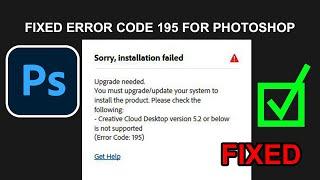 ERROR Code 195/ Easy Fix for adobe photoshop / How to fix error 195/XZ Architects Data