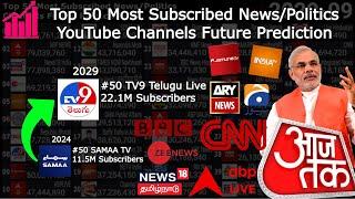 Top 50 Most Subscribed News/Politics YouTube Channels Future Prediction 2024-2029