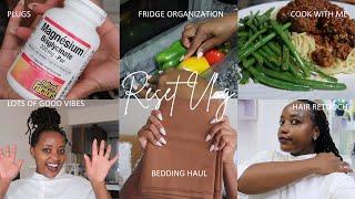 MONTHLY RESET VLOG | Cook With Me | Grocery Hauls | Bedding Haul | Fridge Organization | Plugs