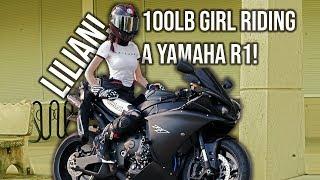 CUTE GIRL rides a Yamaha R1! Ft. Lilian