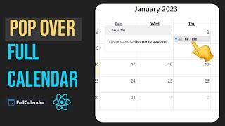 How To Add PopOver To FullCalendar (reactjs-fullcalendar)