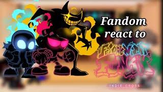 Fandom react to Friday Night Funkin vs Indie Cross (part 2) / Nightmare Mode & Extra Song / FNF Mod