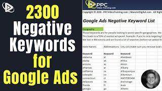 2322 Negative Keywords For Google Ads / Google Adwords List