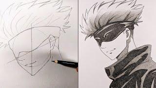 Cara Menggambar Satoru Gojo [Jujutsu Kaisen] | How to Draw Gojo Satoru