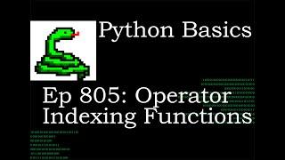 Python Basics Tutorial Operator Indexing Functions