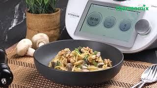 Thermomix® Recipes - Creamy Pasta with Button Mushroom and Walnut