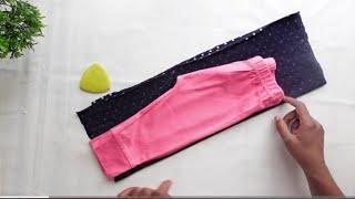 HOW TO SEW LEGGINGS ANY SIZE WITHOUT PATTERN/ KIDS LEGGINGS FROM OLD CLOTHS/ MAKE BABY PANTS AT HOME