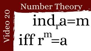 Indices (the discrete log) -- Number Theory 20