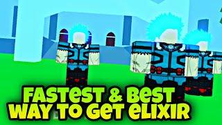 Best and Fastest way to get elixir in anime punching simulator