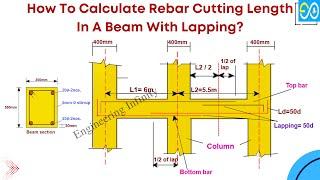 How To Calculate Rebar Cutting Length In A Beam With Lapping?