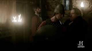 The Vikings TV series. Kwenthrith and the Ecbert's Guards scene.