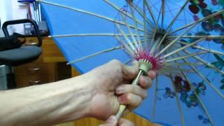 Classic Asian Style Mini Handcrafted Wooden Umbrella Foldable Ornamental Parasol