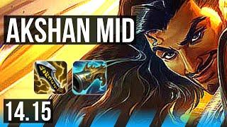 AKSHAN vs ZED (MID) | 12/1/1, Legendary, 600+ games, Rank 15 Akshan | BR Master | 14.15