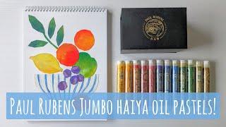 Trying Out Paul Rubens JUMBO Haiya Oil Pastels! (Set B) Making A Collage & Painting With Gamsol