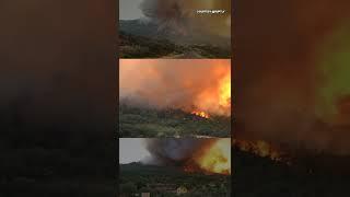 Spain: Massive Wildfires Hit Caceres Province Amid Heatwave; Watch | #Shorts