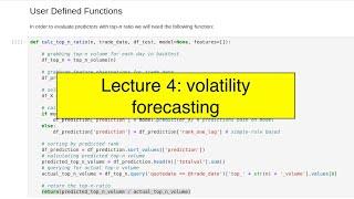 Volatility Forecasting | #MachineLearning in Finance - Lecture 4