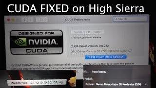 CUDA fix on High Sierra for Macbook pro, Imac, and Mac pro with nvidia cards