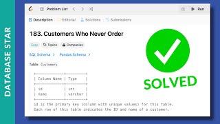 SQL Leetcode Problem Solved (Leetcode 183)