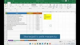 Nombor ic tidak keluar dekat excel