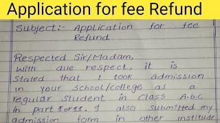 Application for fee Refund for all students ( school, College and university) || Fee withdraw