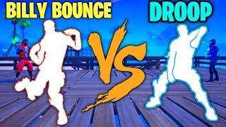 FORTNITE BILLY BOUNCE EMOTE VS DROOP EMOTE!!!