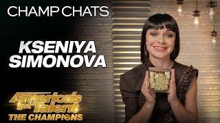 Kseniya Simonova Thanks Terry Crews For his GOLDEN BUZZER! - America's Got Talent: The Champions