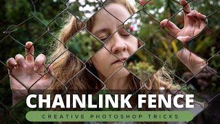 Chain link fence Photoshop trick: Use layers, masks and selections to create this portrait illusion.