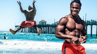 Beach Beasts! Alseny and Saliou Huntington Beach Beast Tribe Acrobats from West Africa