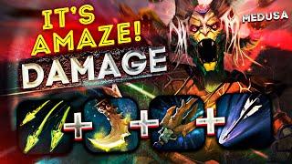 IT'S AMAZE DAMAGE! Medusa + [Split Shot + Essence Shift + Marksmanship] = 99999 DAMAGE CHC I Dota 2