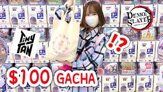 $100 Japan GACHA challenge!! *BTS, Boku no Hero and more!*
