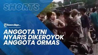 Detik-detik Anggota TNI Nyaris Dikeroyok Anggota Ormas di Depan Minimarket di Bekasi