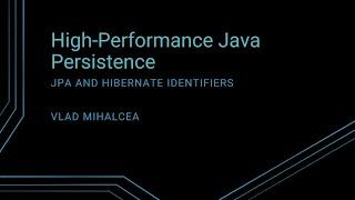 JPA and Hibernate identifiers